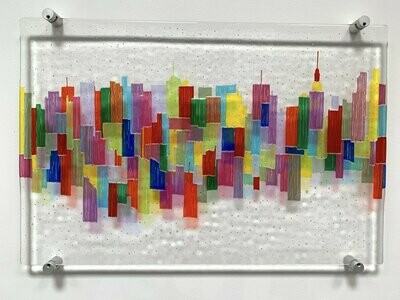 Neon NYC - Fused Glass Wall Art - Multi Colours