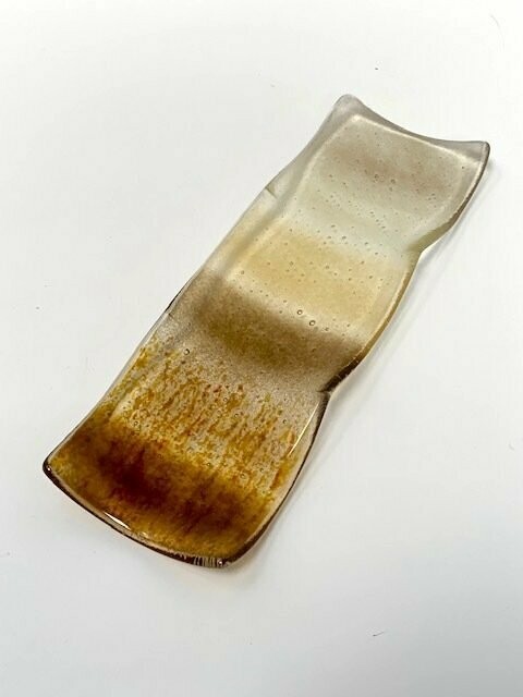 Abstract Landscapes - Nibble Plate - Fused Glass - Neutrals
