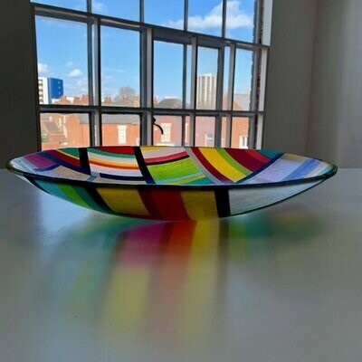 Tulip Fields - Fused Glass - Large Centrepiece Bowl - Various Colours
