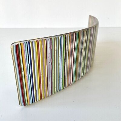Stripes - Fused Glass - Curved Light Catcher - Multi Colours