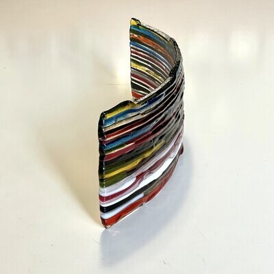 Overlay - Kiln-formed Glass - Large Curved Light Catcher - Multi Colours
