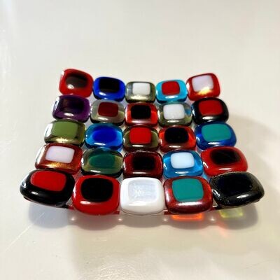 Jewels - Fused Glass - Small Square (2) - Multi Colours