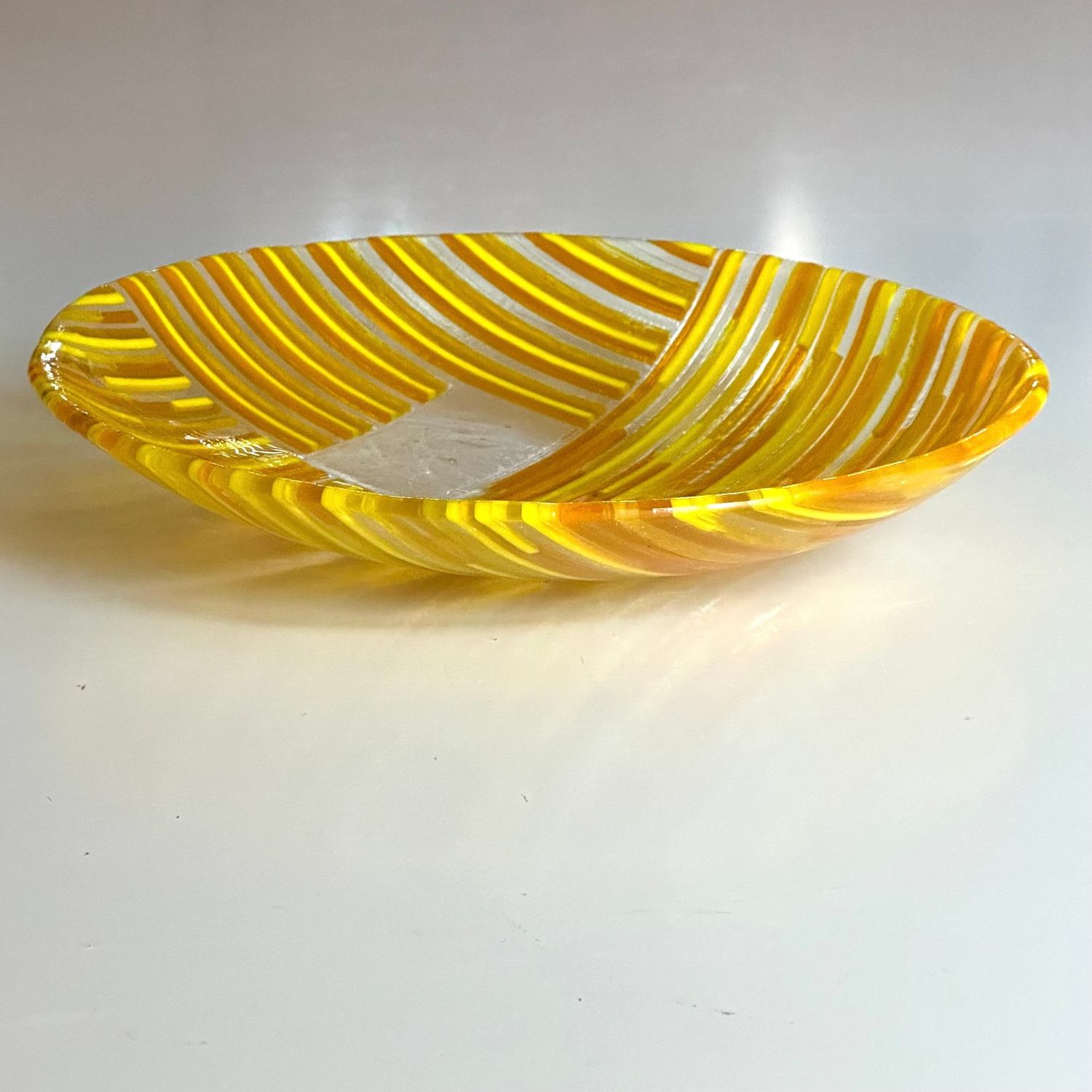 Passing Shapes - Fused Glass - Classic Bowl - Yellow