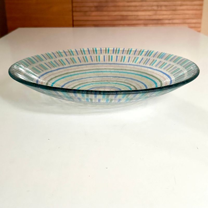 Aztec - Fused Glass - Large Centrepiece Bowl - Tints, Clear Aztec - Fused Glass - Large Centrepiece Bowl - Tints, Clear