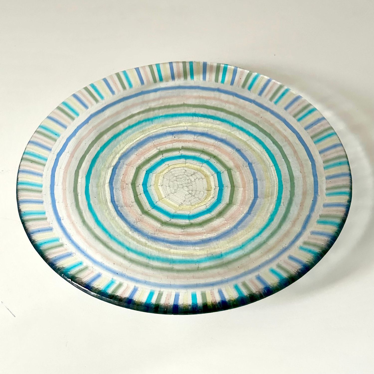 Aztec - Fused Glass - Medium Round Artwork - Tints, Clear Aztec - Fused Glass - Medium Round Artwork - Tints, Clear