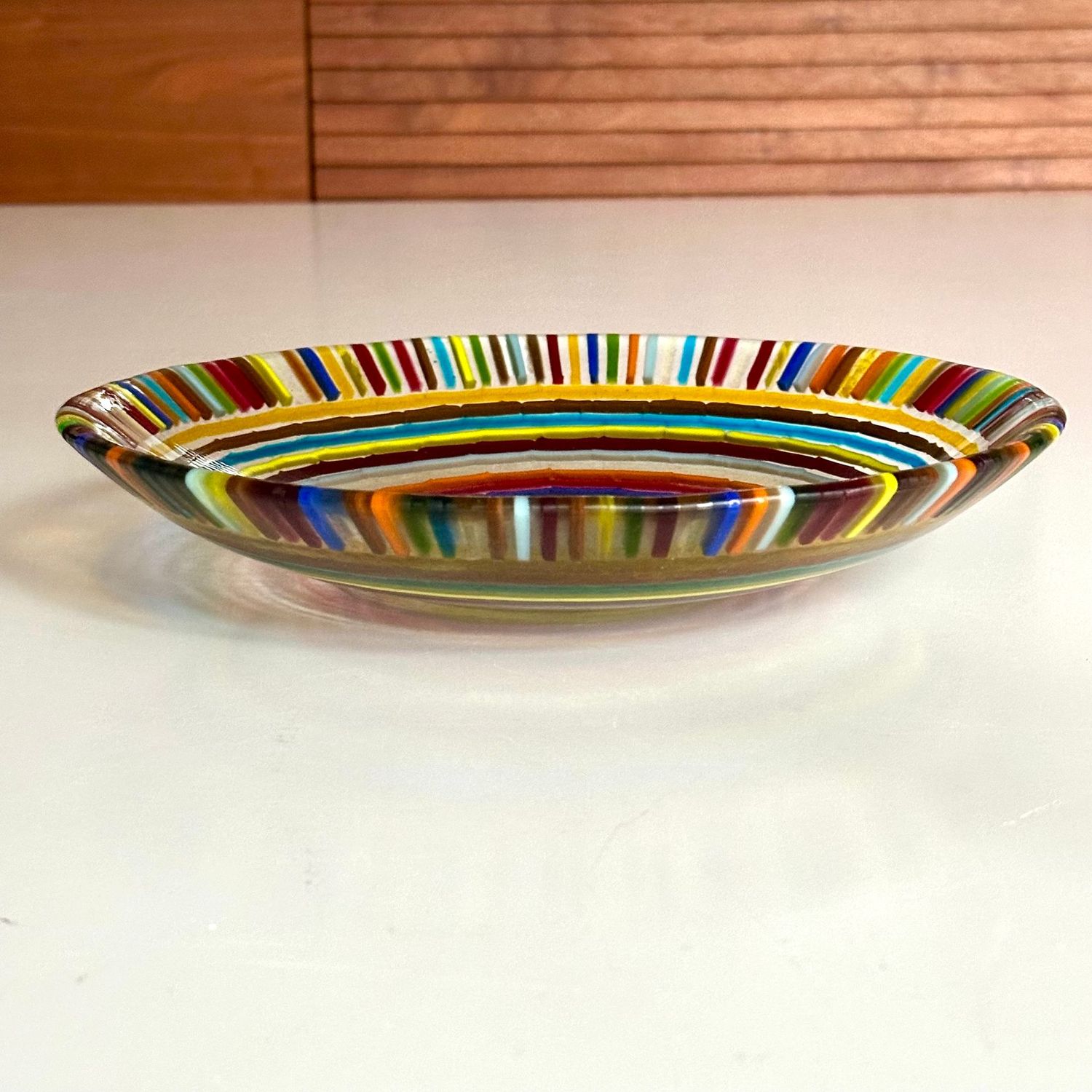 Aztec - Fused Glass - Medium Bowl - Multi Colours, Clear Aztec - Fused Glass - Medium Bowl - Multi Colours, Clear