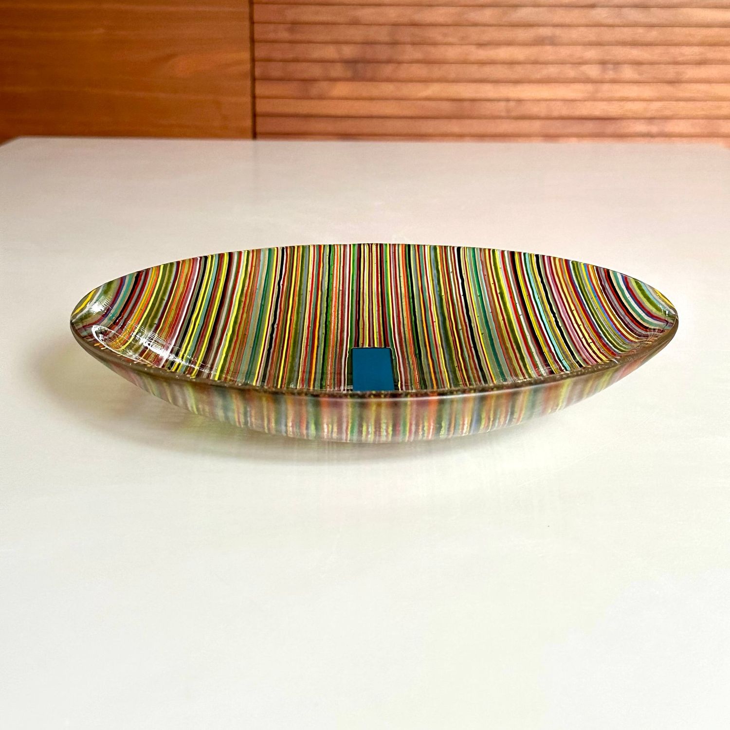 Stripes - Rainbow - Fused Glass - Medium Bowl - Multi Colours