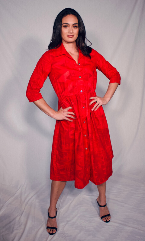 Natini Shirt Dress - Red Rose