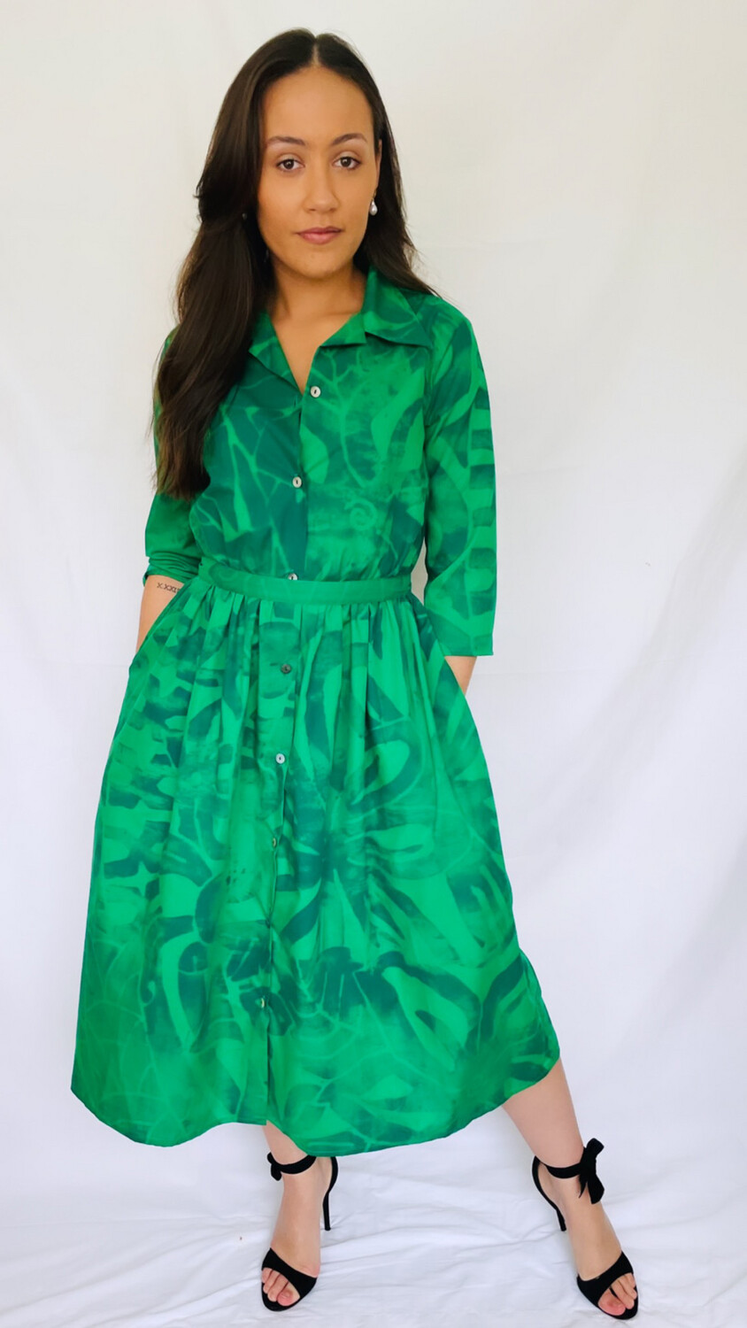Natini Shirt Dress - Green Emerald