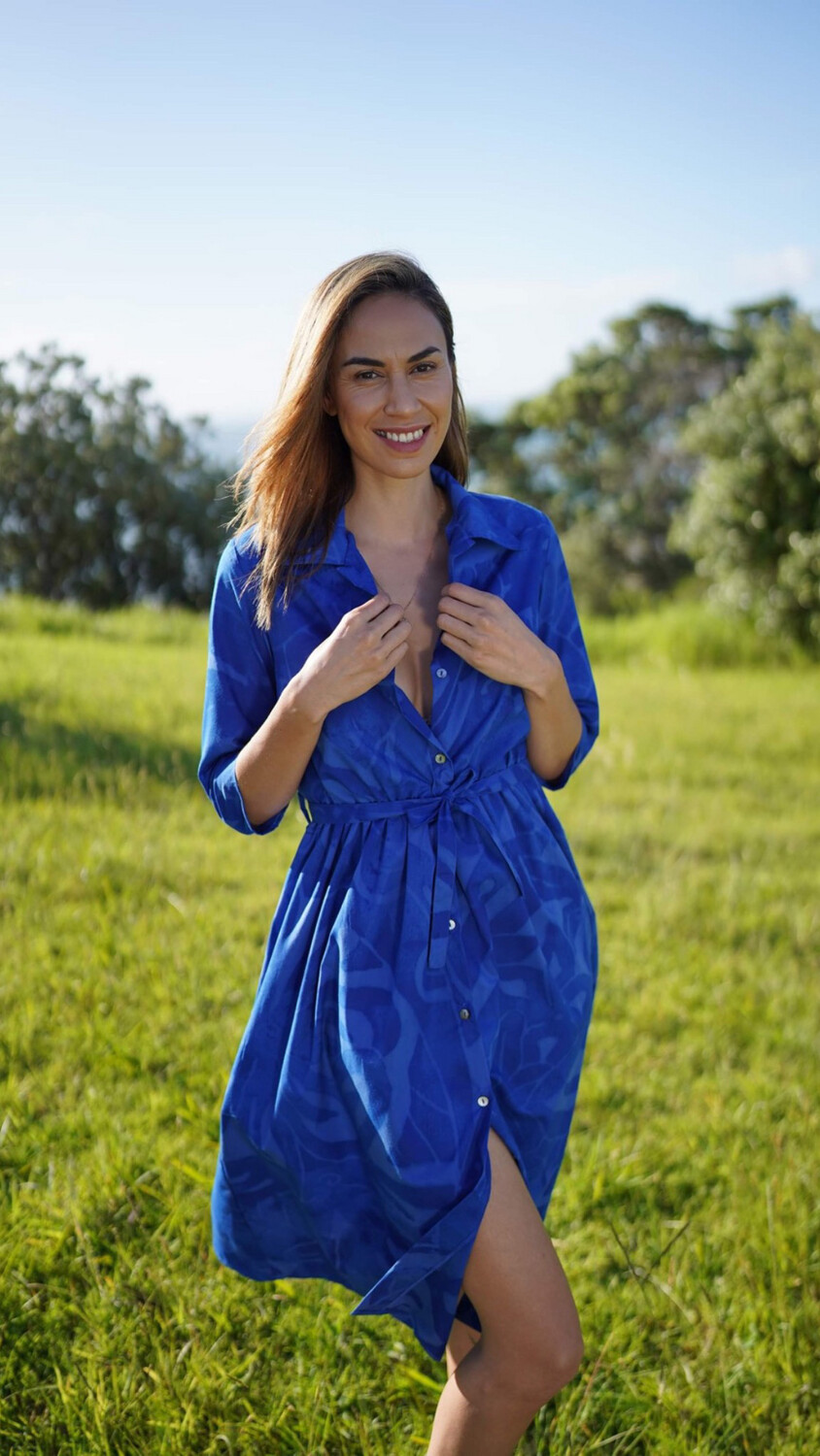 Natini Shirt Dress - Blue