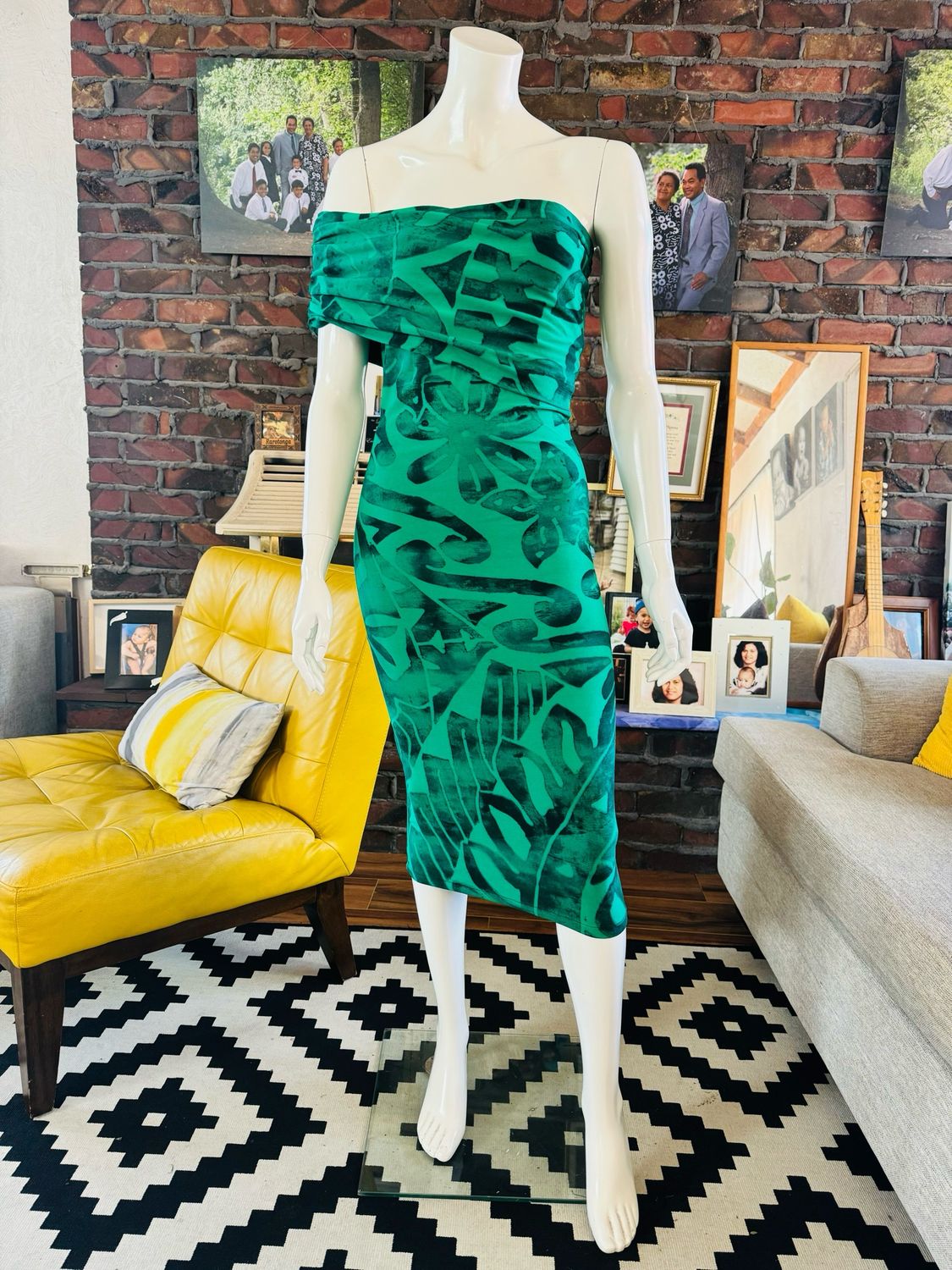 Toru Dress - Black N Green