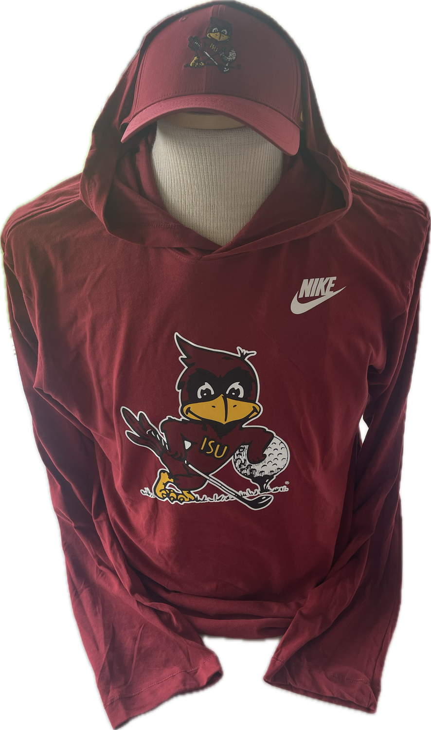 Vintage Cy Long Sleeve Hoodie Tee - Cardinal
