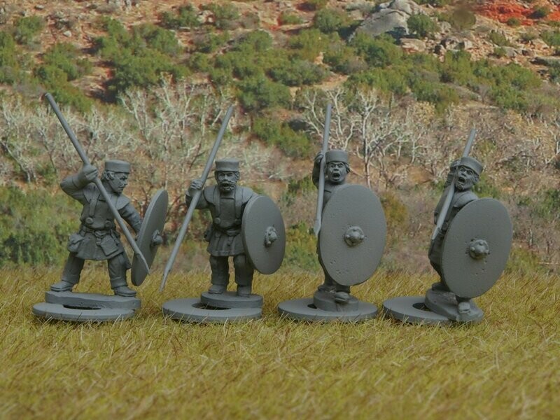 BYZ20 Unarmoured Spearmen in Pannonian Hats