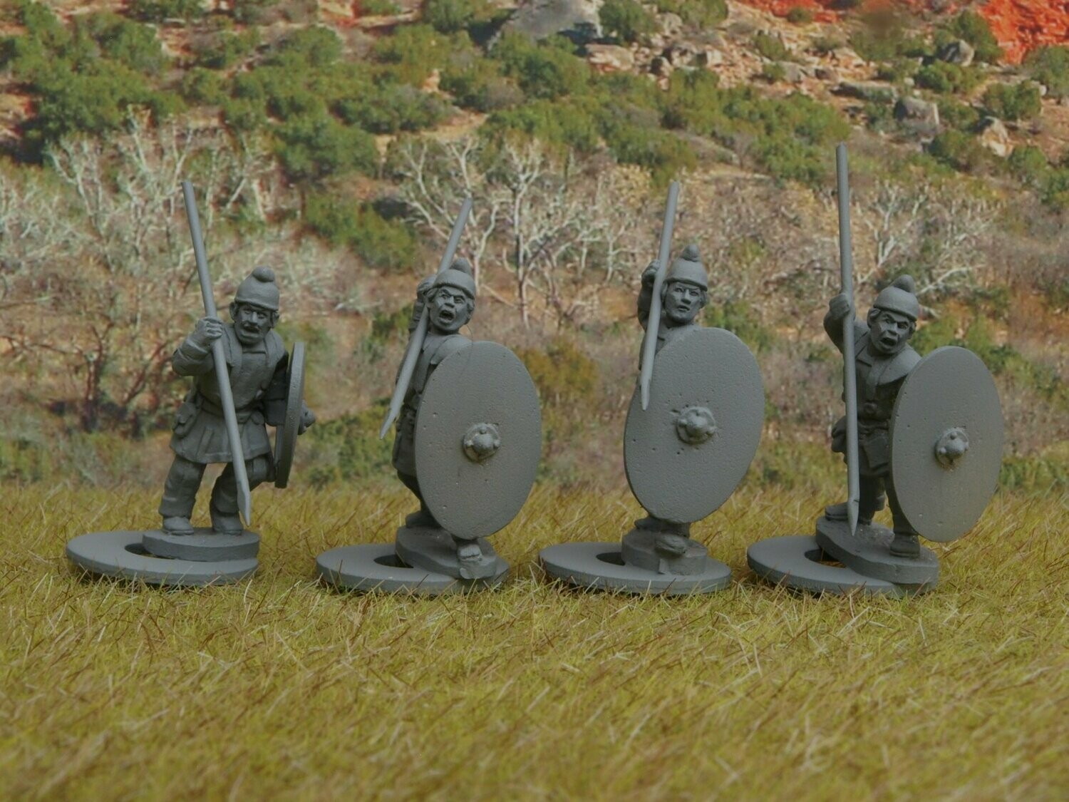 BYZ21 Unarmoured spearmen in Phygrian caps