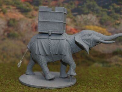 ELA02 Africian Elephant 2 with howdah(3D Printed)
