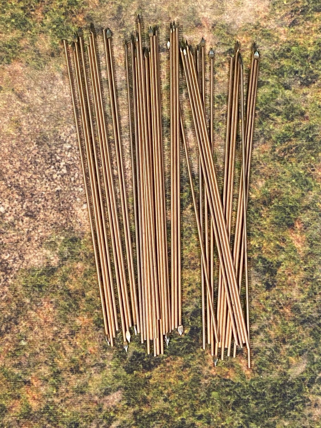 NS102b Wire spears/pikes with spearhead x 40 (1mm x 100mm)