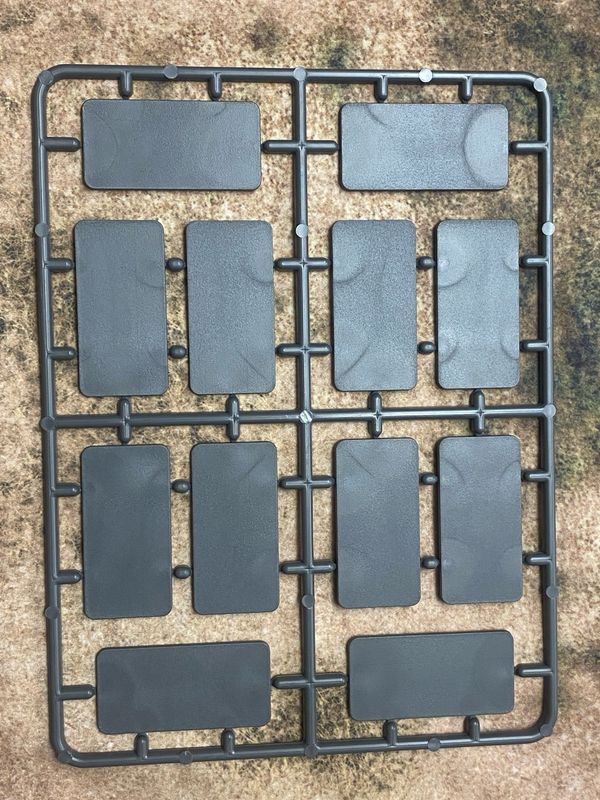 Single Sprue from Plastic Cavalry Base Set 7, 25mm x 50mm, 12 bases per sprue.