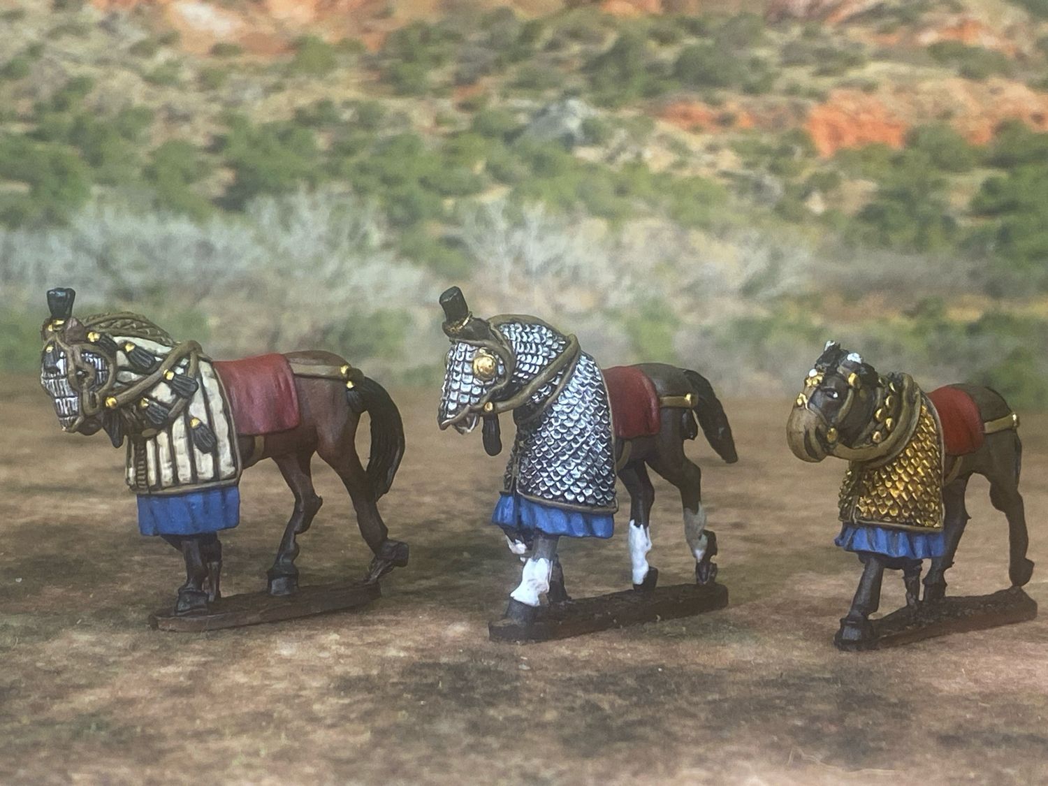 H6 Half-armoured Command horses mixed scale and padded