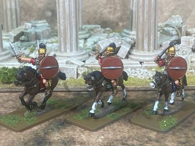 CS34 Caesarian Cavalry in Montefortino Helmets with Swords CS34 Caesarian Cavalry in Montefortino Helmets with Swords
