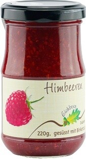 Himbeer-Fruchtaufstrich mit Birkenzucker gesüsst 220g