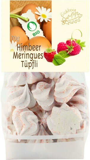 Meringues Tüpfli Himbeer, BIO Knospe 70g
