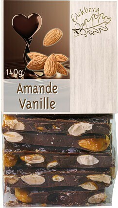 Bruchschokolade Amande-Vanille 140g