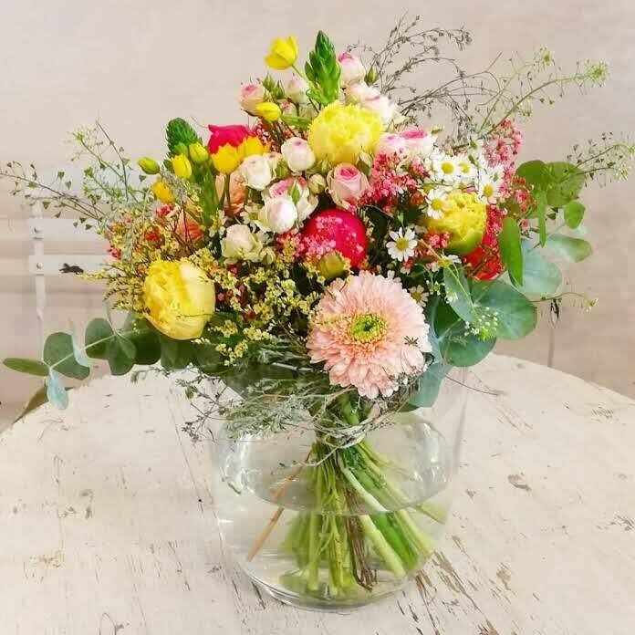 Sommerstrauß in Gelb Pink & Rose