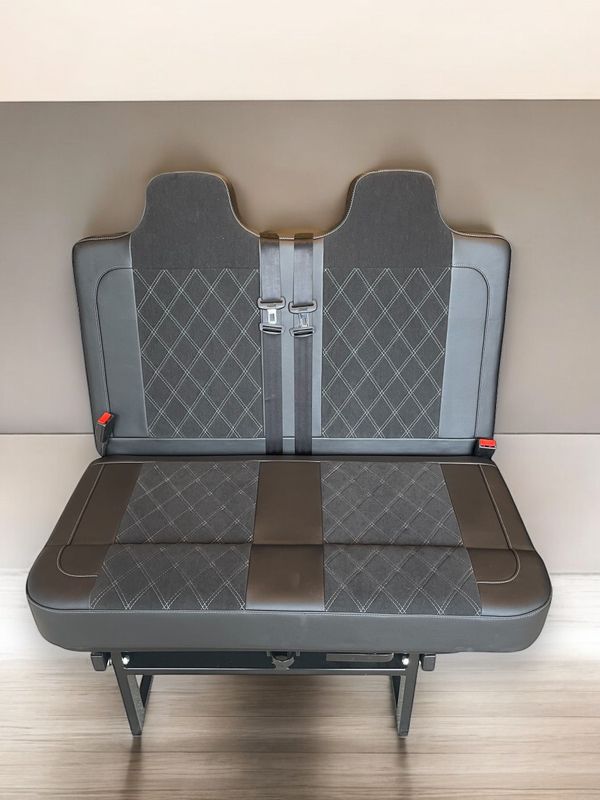 *IN STOCK* 110cm 3/4 M1 Tested Bed. Black Vinyl With Fabric Inlays