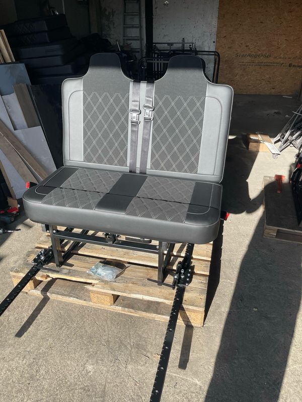 *IN STOCK* M1 3/4 Bed with Slide Rails - Black with Black Fabric Centre Panels