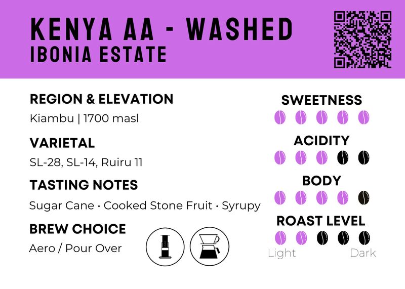 Kenya AA - Washed | Ibonia Estate Kenya AA - Washed | Ibonia Estate