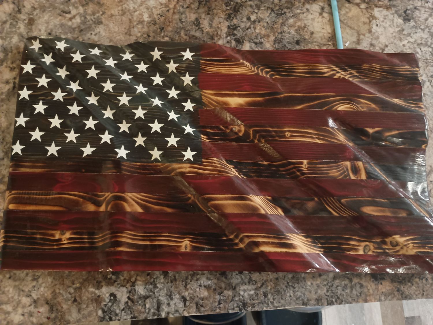 Wavy American Flag Distressed