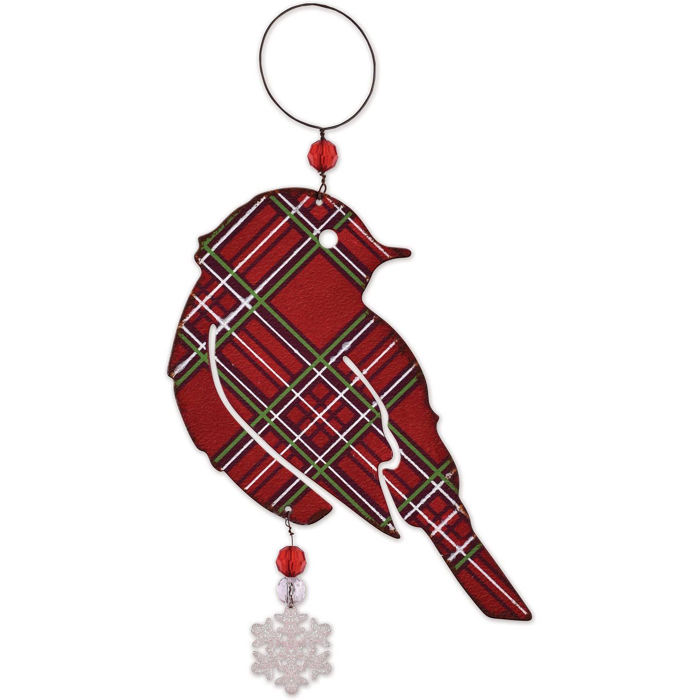 Plaid Bird Ornament