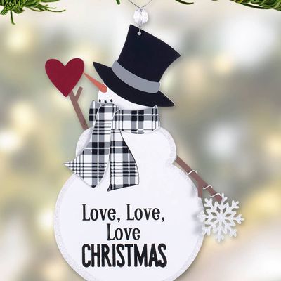 Snowman Love Ornament