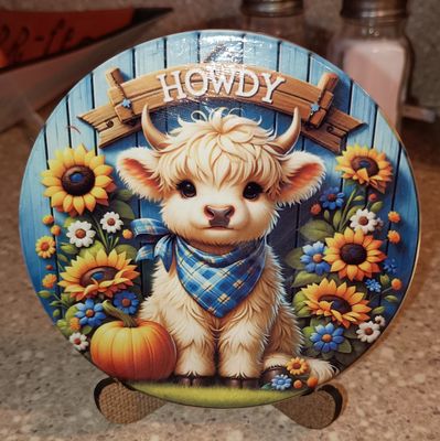 Howdy Cow Ceramic Coaster