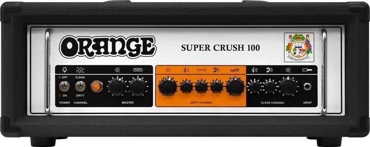 Orange Super Crush 100 Solid State Guitar Amplifier Head - Black Orange Super Crush 100 Solid State Guitar Amplifier Head - Black
