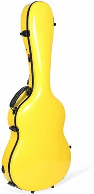 Crossrock Deluxe Fiberglass Full Size 4/4 Classical Guitar Case - Yellow