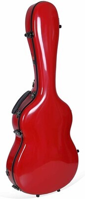Crossrock Deluxe Fiberglass Full Size 4/4 Classical Guitar Case - Red