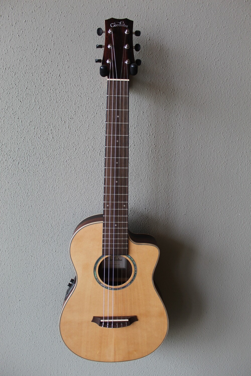 Cordoba Mini II EB-CE Nylon String Acoustic/Electric Guitar - Striped Ebony