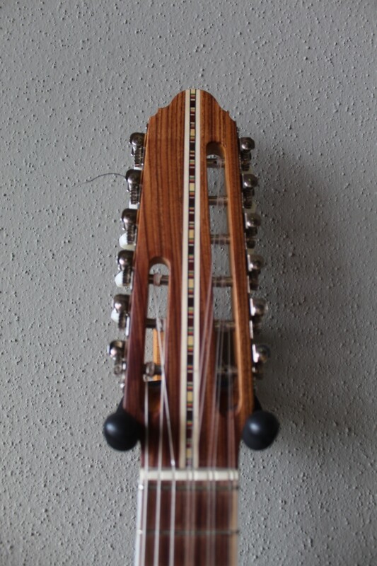 Villela V8VA Soprano Guitar - Charango Size - With Strap - White