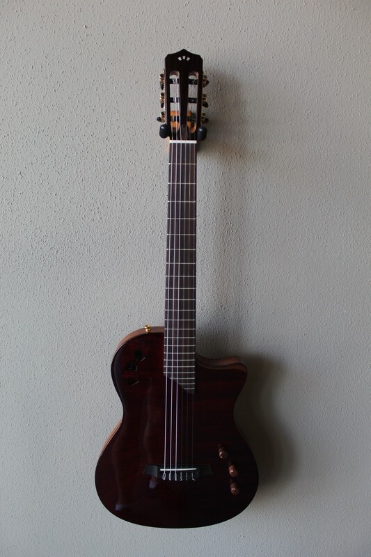 Cordoba Stage Thinbody Nylon String Acoustic/Electric Guitar - Garnet