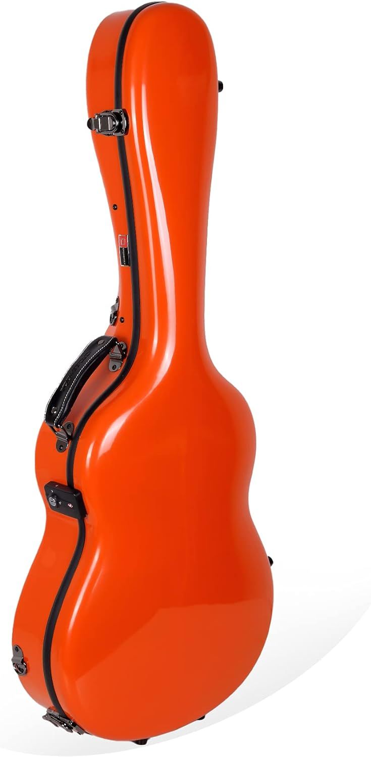 Crossrock Deluxe Fiberglass Full Size 4/4 Classical Guitar Case - Orange