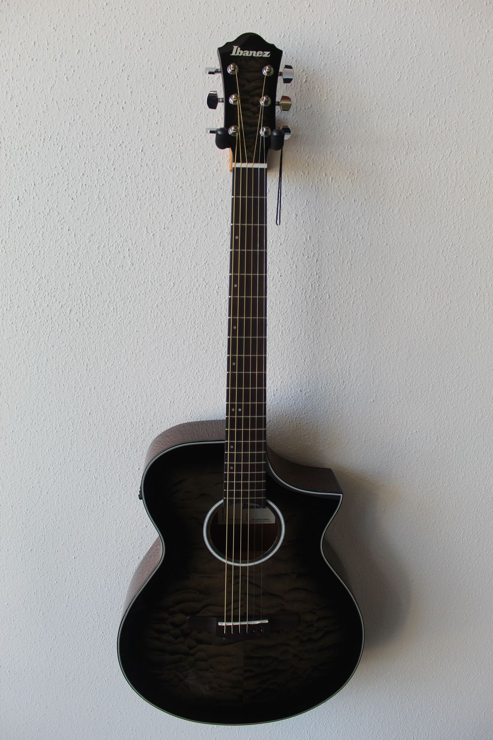 Ibanez AEWC16QA Acoustic/Electric Guitar - Trans Black Sunburst Ibanez AEWC16QA Acoustic/Electric Guitar - Trans Black Sunburst