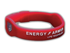Energy Armor Negative Ion Energy Band - Red with white lettering