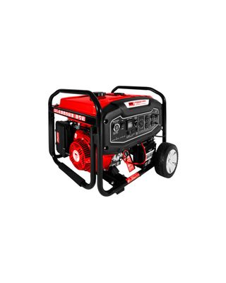 Generador eléctrico KTC 4650W gasolina, motor OHV, arranque manual, 15L tanque, 8h autonomía, 2 tomas 110V, 1 toma 220V.