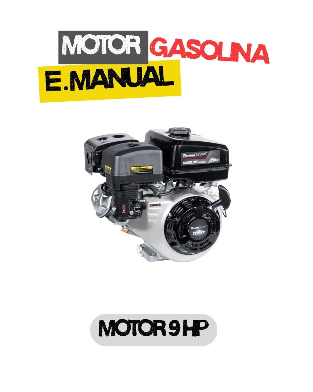 Motor a gasolina 9.0 Hp Max 3600rpm Encendido Manual Toyama