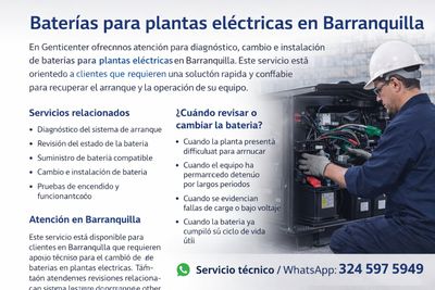 Baterías para plantas eléctricas y generadores eléctricos en Barranquilla