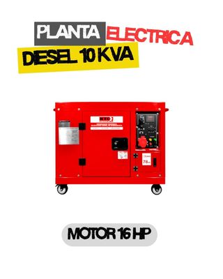 Planta Electrica Diesel 10 kVA 110/220V 3F 26 Amp KTC Silenciosa Cabinada