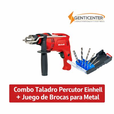 Combo Taladro Percutor Einhell TC-ID 650 + Juego de brocas metal