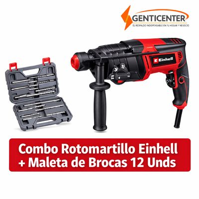 Combo Rotomartillo Einhell TC-RH 800 + Maleta de brocas 12 unds
