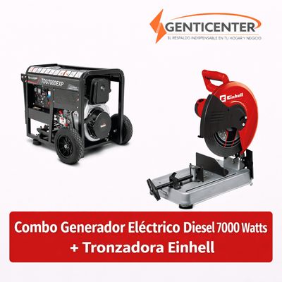 Generador Eléctrico Diesel 6000 Watts + Tronzadora + Disco Combo Profesional II